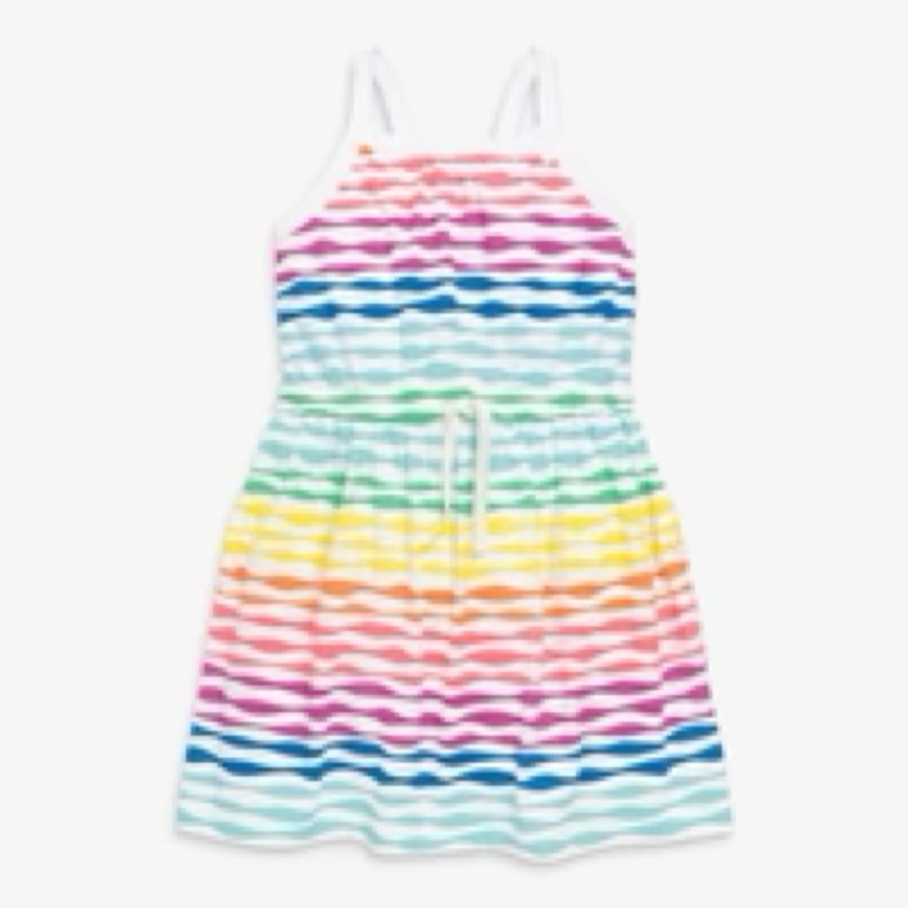 Primary Rainbow Wave Sun Dress Like New